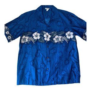Winnie Fashions XL Blue Men’s Hawaiian Shirt